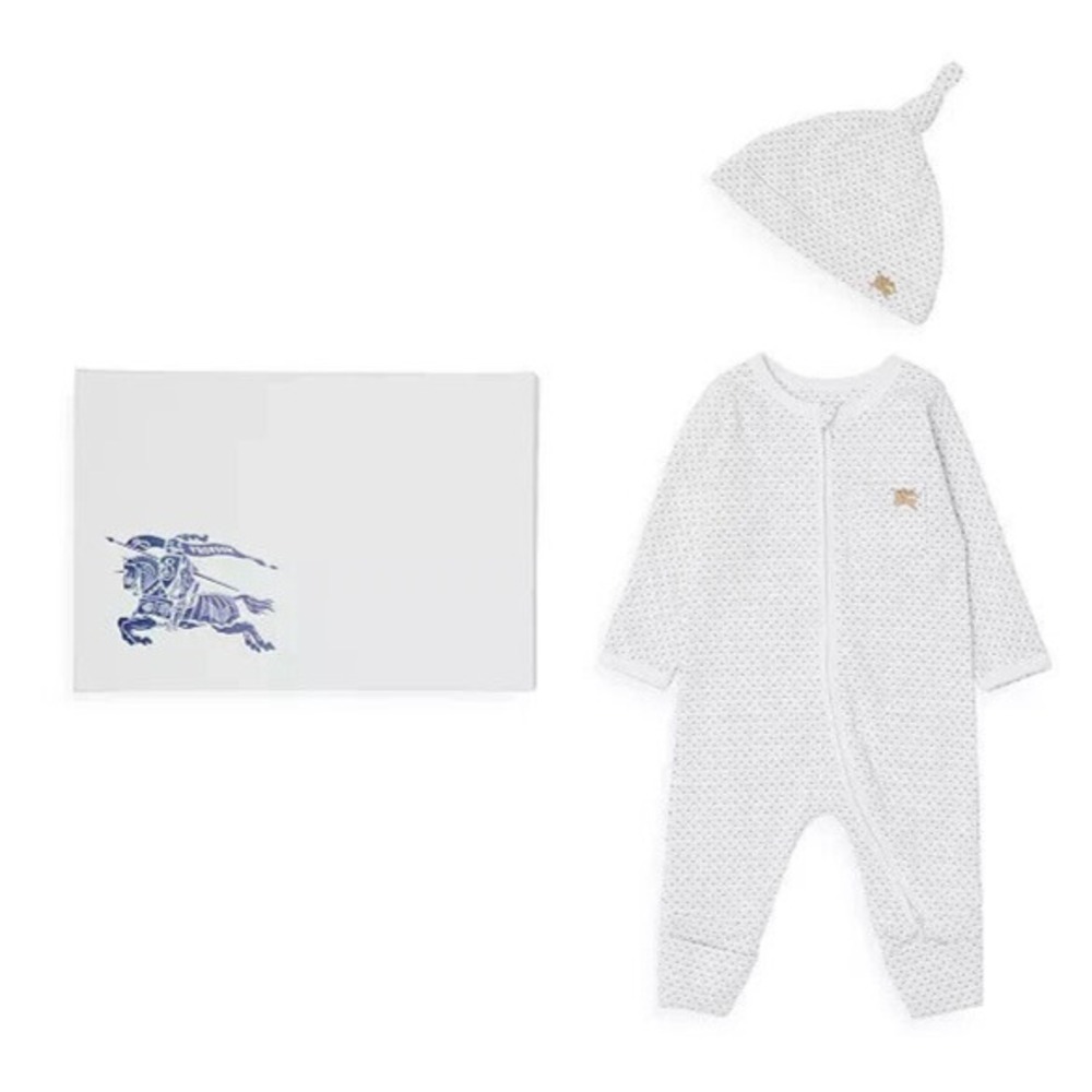 Burberry Baby‎ Claude Dot 2 Piece Footie gift Set Outfit Size 12M 12 Months $340